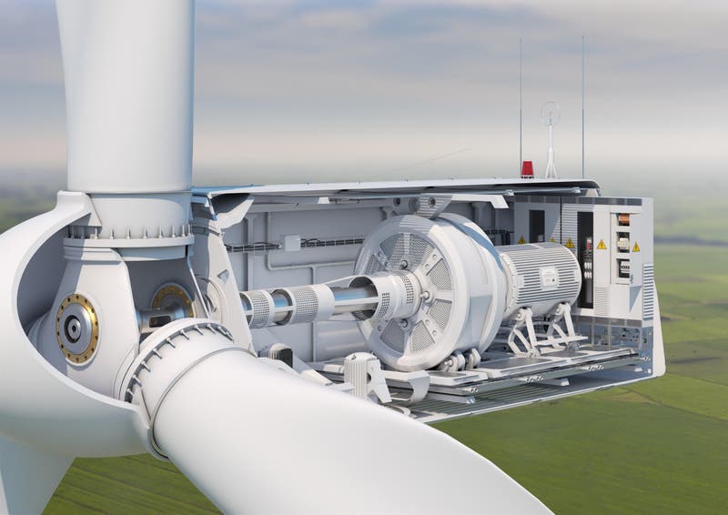 Construction of a wind turbine, nacelle, rotor